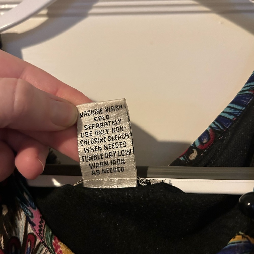 Multi-Colored, Patterned Mini Dress With Waist Tie - image 6